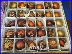 VINTAGE FRONTGATE HOLIDAY COLLECTION Copper & Gold CHRISTMAS ORNAMENTS Set 125