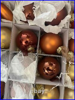 VINTAGE FRONTGATE HOLIDAY COLLECTION Copper & Gold CHRISTMAS ORNAMENTS Set Of 32