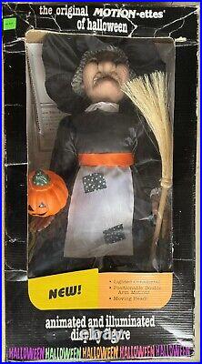 VTG 1994 Telco Motion-Ette Animated & Illuminated 24 Witch Halloween Box Tested