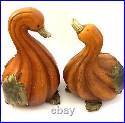 VTG Pumpkin Gourd Ducks Geese Figurines Statues Decor Fall Collections Etc