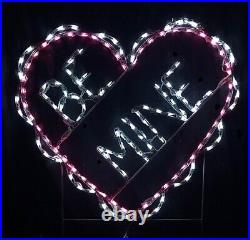 Valentine's Day Heart Pink White BE MINE Yard Art Outdoor Decoration LED