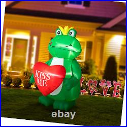 Valentine's Day Inflatable Outdoor Decoration 6 Feet Inflatable Love Frog wit