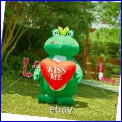 Valentine's Day Inflatable Outdoor Decoration 6 Feet Inflatable Love Frog wit