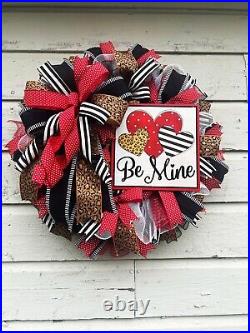 Valentine's Day Wreath, Be Mine Valentine Wreath, Winter Decor, Animal Print