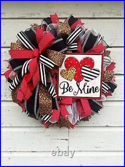 Valentine's Day Wreath, Be Mine Valentine Wreath, Winter Decor, Animal Print