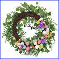 Valery Madelyn 24 inch Easter Wreath for Front Door Adorable Wreath with Colo