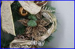 Valery Madelyn Pre Lit 30 In Copper Gold Large Lighted Christmas Pine Wreath