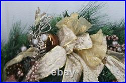 Valery Madelyn Pre Lit 30 In Copper Gold Large Lighted Christmas Pine Wreath