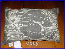 Very Hard To Find Pottery Barn Halloween Witch Throw Pillow 16 x 26 2-Sided