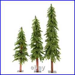 Vickerman 4, 5, and 6 Feet Unlit Natural Alpine Artificial Tree Set (Open Box)