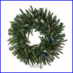 Vickerman Cashmere 84 Inch Artificial Prelit Christmas Wreath with LED Lights