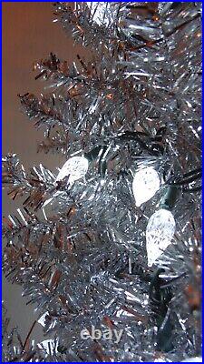 Vickerman Silver Tinsel Slim Christmas Tree 6.5 Feet