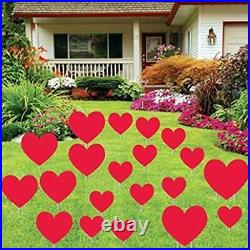 VictoryStore 20pcs Valentine's Day Red Hearts Yard Sign Outdoor Lawn