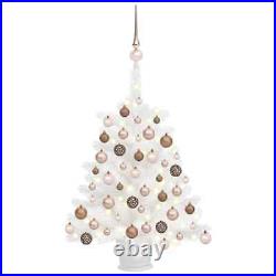 VidaXL Artificial Christmas Tree with LEDs&Ball Set White 25.6