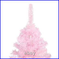 VidaXL Artificial Christmas Tree with LEDs&Stand Pink 70.9 PVC US