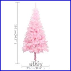 VidaXL Artificial Christmas Tree with LEDs&Stand Pink 70.9 PVC US