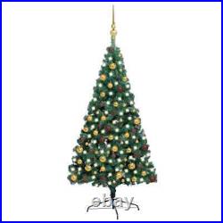 VidaXL Artificial Half Christmas Tree with LEDs&Ball Set Green 82.7 UTB