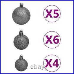 VidaXL Artificial Half Christmas Tree with LEDs&Ball Set White 70.8