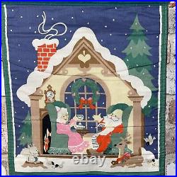 Vintage 1987 Avon Countdown to Christmas Fabric Advent Calendar + Mouse Quilted