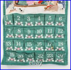 Vintage 1987 Avon Countdown to Christmas Fabric Advent Calendar with Mouse Hanging