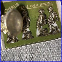 Vintage 24k Gold Plated Cherub Placecard Holders Set of 12