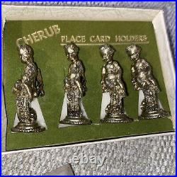 Vintage 24k Gold Plated Cherub Placecard Holders Set of 12
