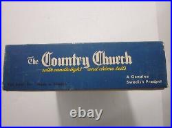 Vintage 40's Tin The Country Church Candlelight & Chime Bells from Sweden Rare