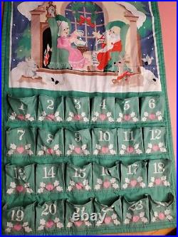 Vintage Avon Advent Calendar Fabric With Mouse Countdown To Christmas Withflaws