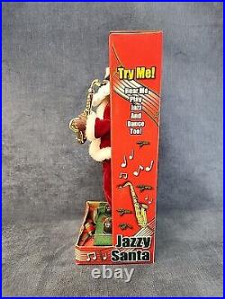 Vintage Black Jazzy Santa Claus withSaxophone Musical Jazz Christmas NEW u-11G