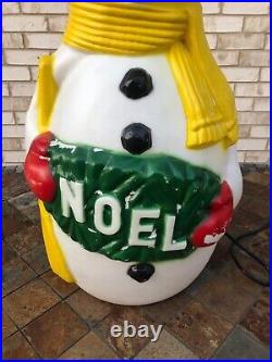 Vintage Blow Mold NOEL 39 SNOWMAN FROSTY BLOW MOLD RARE SEE ALL PICS