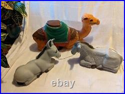 Vintage Blow Mold Nativity Christmas Camel And 2 Donkey Lot Empire TPI Tested