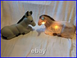 Vintage Blow Mold Nativity Christmas Camel And 2 Donkey Lot Empire TPI Tested