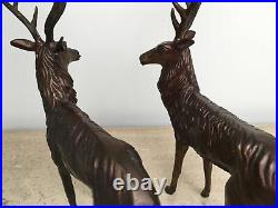 Vintage Department 56 Reindeer Taper Candle Holder Standing Deer Stag Bronze