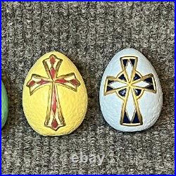 Vintage Easter Eggs Hand Painted 1960s 70s Ceramic 3D Multicolor 16 Eggs Lot