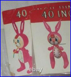 Vintage Easter THE SUNNY BUNNY 40 Jumbo Inflatables TWO Vinyl PINK & BLUE NOS