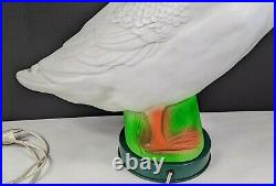 Vintage GLADYS GOOSE Blow Mold Electric LAMP with Tin Metal Base 24 1/2 Tall