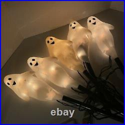 Vintage Halloween Ghosts Stakes Set of 5 Light-Up Plastic Blow Molds RARE
