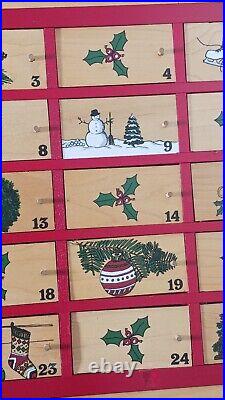 Vintage LL Bean 1980s Advent Calendar Red Wood Christmas Wooden Erzgebirge Style