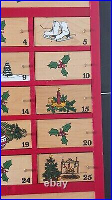Vintage LL Bean 1980s Advent Calendar Red Wood Christmas Wooden Erzgebirge Style