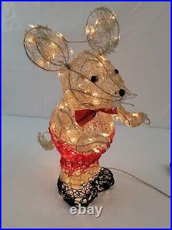 Vintage Light Up 24 Spaghetti Acrylic Mouse Lighted Christmas Decoration Kmart