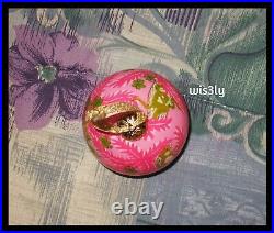 Vintage Lilly Pulitzer Glass Ornament 2005 Phipps Pink Mommy & Me Monkeys RARE