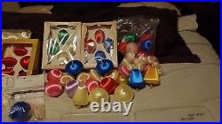 Vintage Lot Zimonick Satin Ornament Kits, Christmas, Rhinestones, Dresden, Supplies