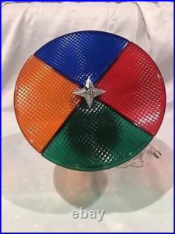 Vintage Motorized Holly Time Color Wheel Christmas Tree Light Mint Complete Mell