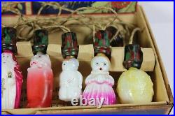 Vintage NOMA Christmas String of Lights Glass Figural Bulbs Original Box