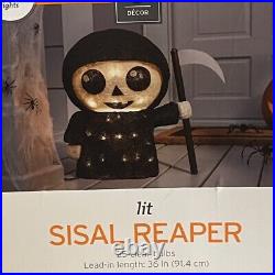 Vintage New Sisal Reaper Halloween Light Wire Indoor Outdoor Figure 16 2016