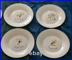 Vintage Pottery Barn Reindeer 11 Dinner Plates Set of 8 New Plates
