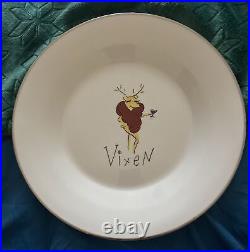 Vintage Pottery Barn Reindeer 11 Dinner Plates Set of 8 New Plates