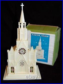 Vintage Raylite Electric Corp Lighted Musical Church Silent Night withBox