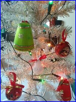Vintage Retro Christmas Tree & Decorations 1970s 3ft Tall