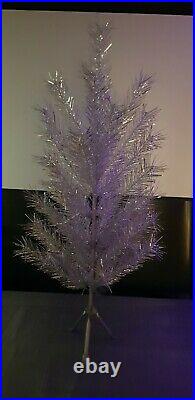 Vintage Tinsel Feather Lavsan Christmas Tree Wood Framed 120cm 4ft Boxed